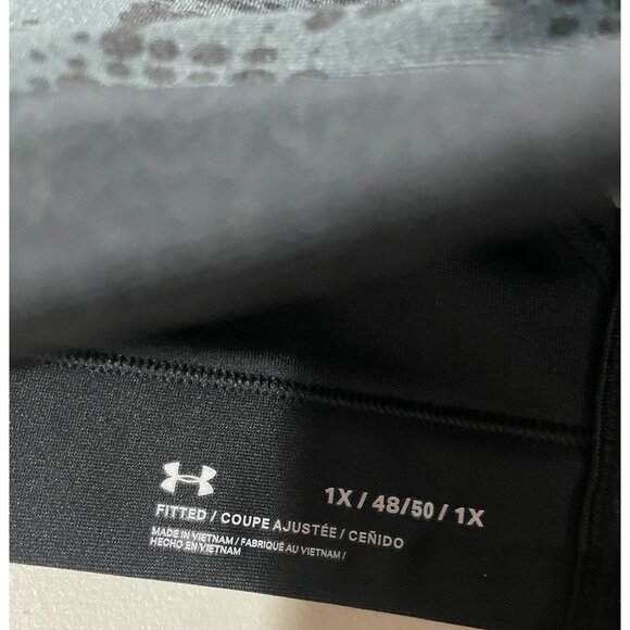 Under Armour Womens Fitted Sports Bra 1X Black/Gray Pattern Crisscross Back - Picture 6 of 11